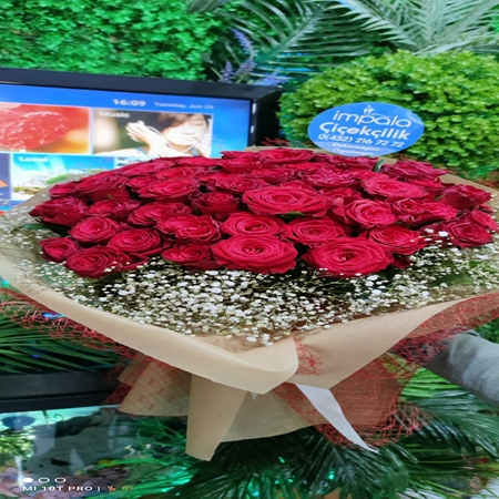 Kırmızı Gül Buketi 60 Adet